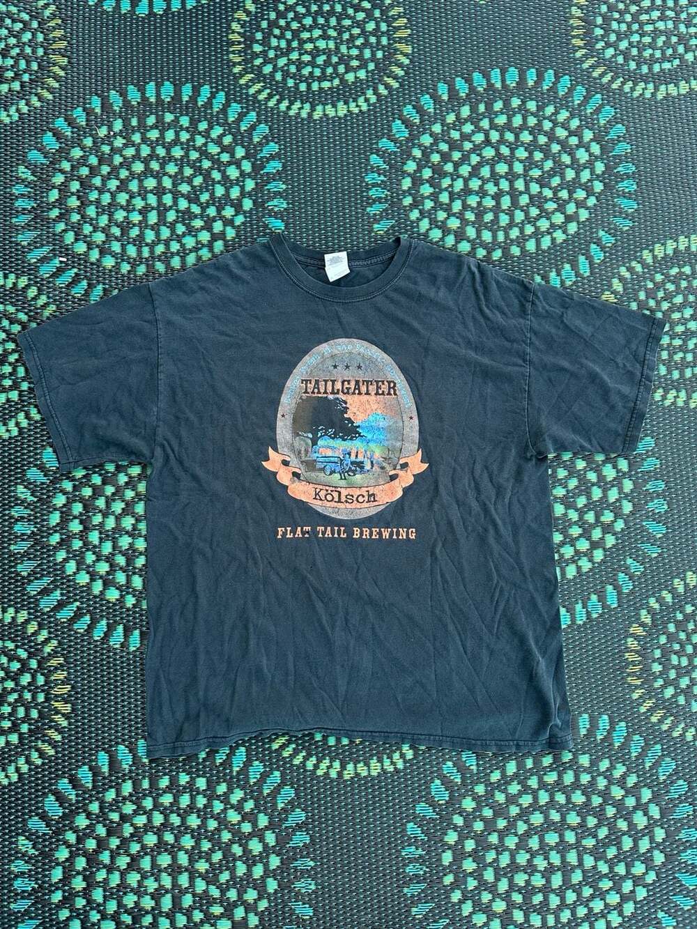 Tailgater Kolsh Flat Tail Brewing T-shirt Size XL Black